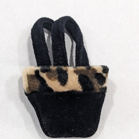 Vintage Barbie Doll Faux Fur Leopard Print Handbag Purse - Picture 1 of 8
